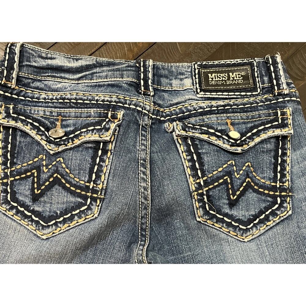 Miss Me Jeans Irene Bootcut Size 30 Low Rise Embroidered Flap Rhinestones Y2K